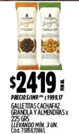 Supermercados Yaguar Cachafaz galletitas granola y almendras oferta