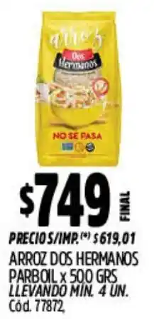 Supermercados Yaguar Dos hermanos arroz parboil oferta