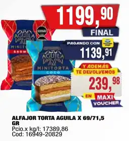 Maxiconsumo Torta aguila alfajor oferta