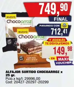 Maxiconsumo Chocoarroz alfajor surtido oferta