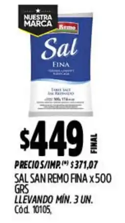 Supermercados Yaguar San remo sal fina oferta
