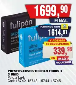 Maxiconsumo Tulipán preservativos todos oferta