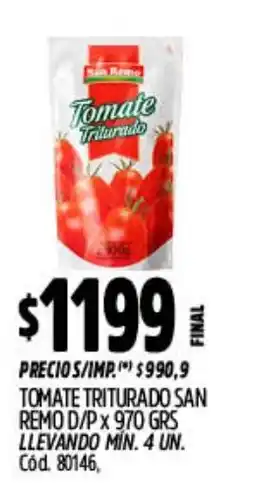 Supermercados Yaguar San remo tomate triturado d/p oferta