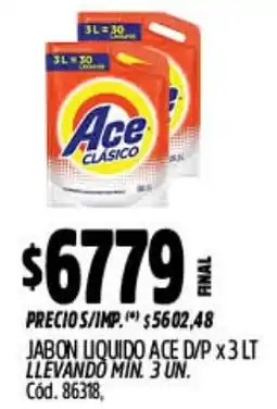 Supermercados Yaguar Ace jabon liquido d/p oferta