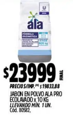 Supermercados Yaguar Ala jabon en polvo pro ecolavado oferta