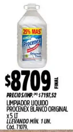 Supermercados Yaguar Procenex limpiador liquido blanco original oferta