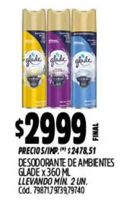Supermercados Yaguar Glade desodorante de ambientes oferta