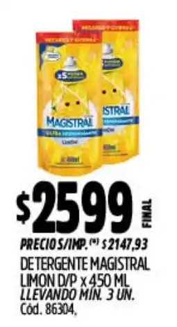 Supermercados Yaguar Magistral detergente limon d/p oferta