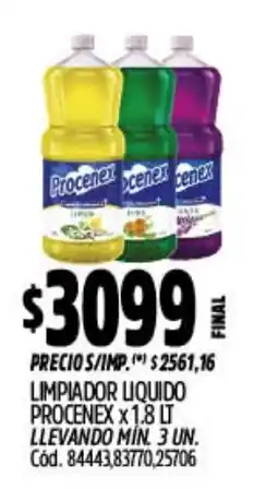 Supermercados Yaguar Procenex limpiador liquido oferta