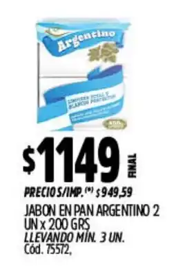 Supermercados Yaguar Argentino jabon en pan oferta