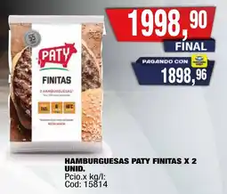 Maxiconsumo Paty finitas hamburguesas oferta