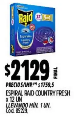 Supermercados Yaguar Raid espiral country fresh oferta