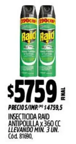 Supermercados Yaguar Raid insecticida antipolilla oferta