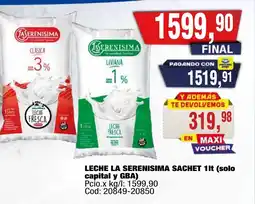 Maxiconsumo La serenisima leche sachet oferta