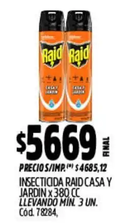 Supermercados Yaguar Raid insecticida casa y jardin oferta
