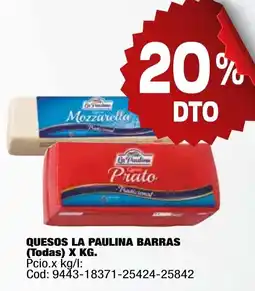 Maxiconsumo La paulina quesos barras oferta