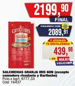 Maxiconsumo Granja iris salchichas oferta