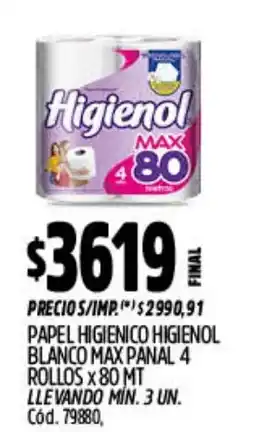 Supermercados Yaguar Higienol higienico papel blanco max panal oferta
