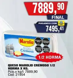 Maxiconsumo Marolio queso cremoso 1/2 horma oferta