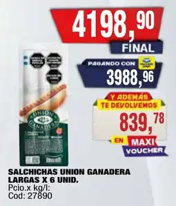 Maxiconsumo Union salchichas ganadera largas oferta