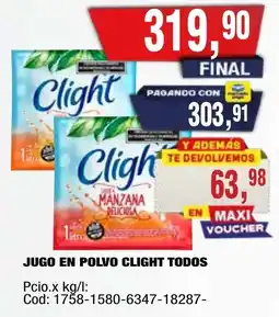 Maxiconsumo Clight jugo en polvo todos oferta
