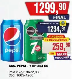 Maxiconsumo Pepsi-7 up gas. oferta
