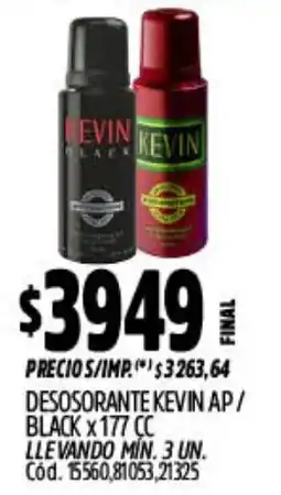 Supermercados Yaguar Kevin desosorante ap/ black oferta