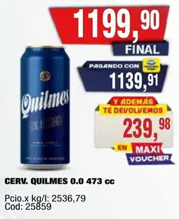 Maxiconsumo Quilmes cerv. 0.0 oferta