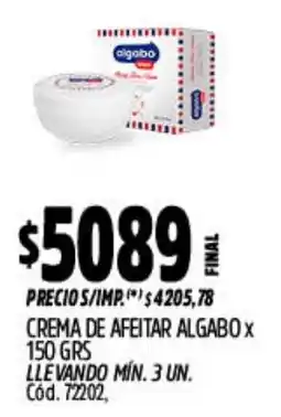 Supermercados Yaguar Algabo crema de afeitar oferta