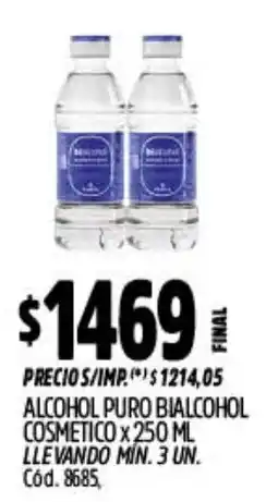 Supermercados Yaguar Cosmetico alcohol puro bialcohol oferta