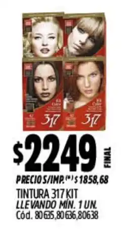 Supermercados Yaguar 317 tintura kit oferta