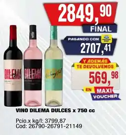 Maxiconsumo Dilema vino dulces oferta