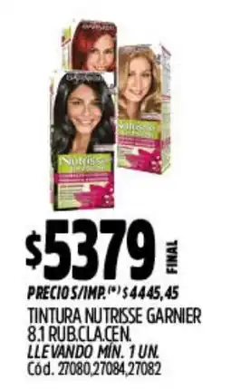 Supermercados Yaguar Nutrisse tintura garnier oferta