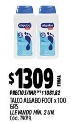 Supermercados Yaguar Algabo talco foot oferta