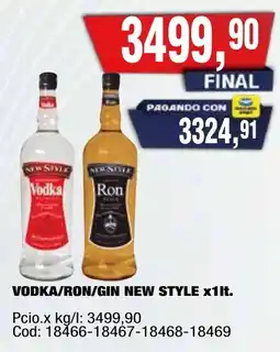 Maxiconsumo Vodka/ron/gin new style oferta