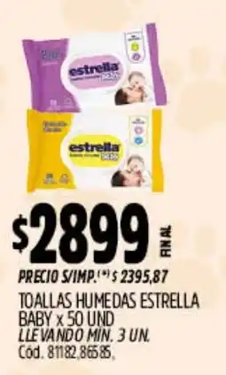Supermercados Yaguar Estrella baby toallas humedas oferta