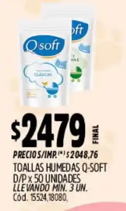 Supermercados Yaguar Q-soft toallas humedas d/p oferta