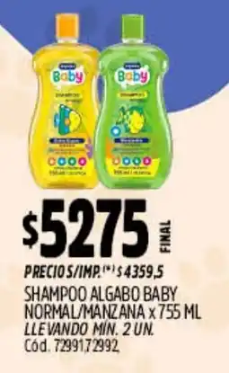 Supermercados Yaguar Algabo baby shampoo normal/manzana oferta