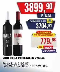 Maxiconsumo Dada vino varietales oferta