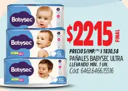 Supermercados Yaguar Babysec ultra pañales oferta