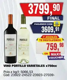 Maxiconsumo Portillo vino varietales oferta