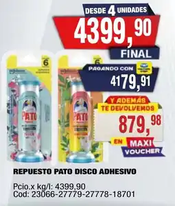 Maxiconsumo Pato repuesto disco adhesivo oferta