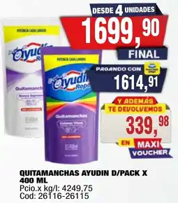 Maxiconsumo Ayudín quitamanchas d/pack oferta