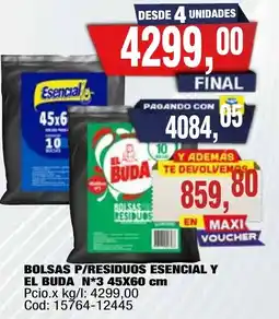 Maxiconsumo P/residuos esencial y el buda n*3 bolsas oferta