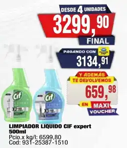 Maxiconsumo Cif limpiador liquido expert oferta
