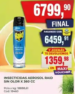 Maxiconsumo Raid insecticidas aerosol sin olor oferta