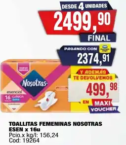 Maxiconsumo Nosotras toallitas femeninas esen oferta
