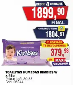 Maxiconsumo Kimbies toallitas humedas oferta