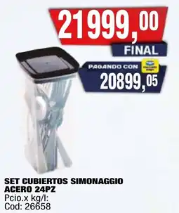 Maxiconsumo Set cubiertos simonaggio acero oferta