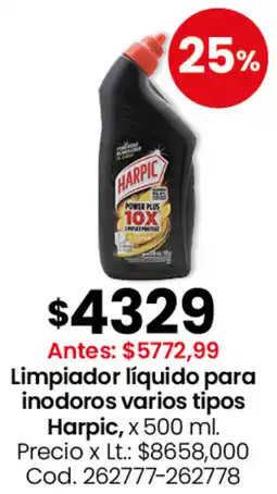 Coto Harpic limpiador líquido para inodoros varios tipos oferta